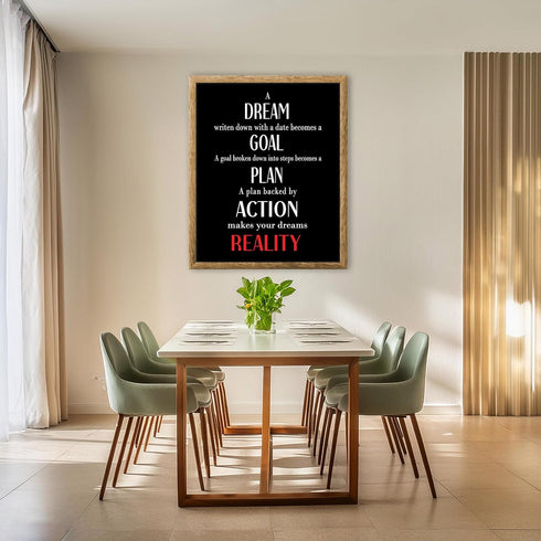 Posterizer 1 pcs-A dream becomes a goal-powerful quote-Men's Art Collection-Motivational & Inspirational Art-decor for office wall- UNFRAMED Wall ...